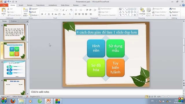 Mở bài thuyết trình PowerPoint và chọn slide cần chèn ảnh GIF