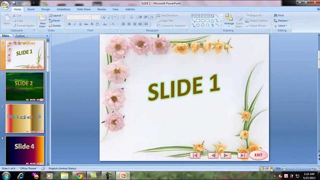 Mở slide muốn chèn ảnh động 