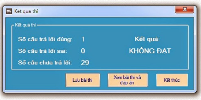 Nhận kết quả sau khi thi xong 