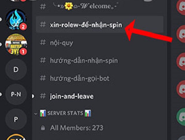 Bạn cần nhấn chọn vào tab  #xin-role-để-nhận-spin và nhập tên tab