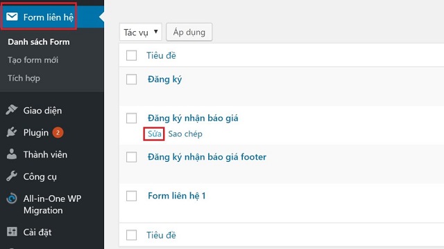 Cấu hình mail trong contact form 7