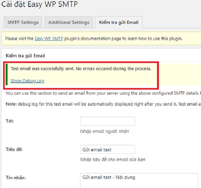 Cấu hình SMTP của mail trong wordpress