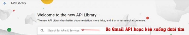 Tìm mục Gmail API
