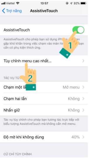 cài đặt nút home cho iphone xs max 3